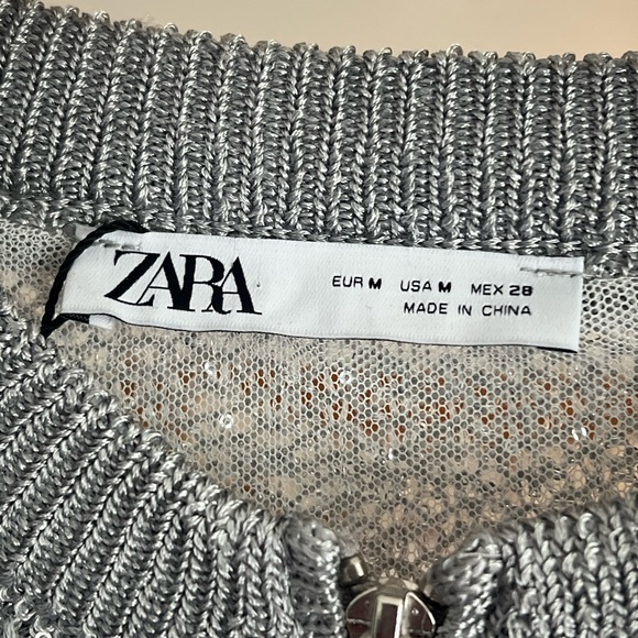 NWT Zara Knit Sequin Bomber 🤩 - Picture 3 of 4